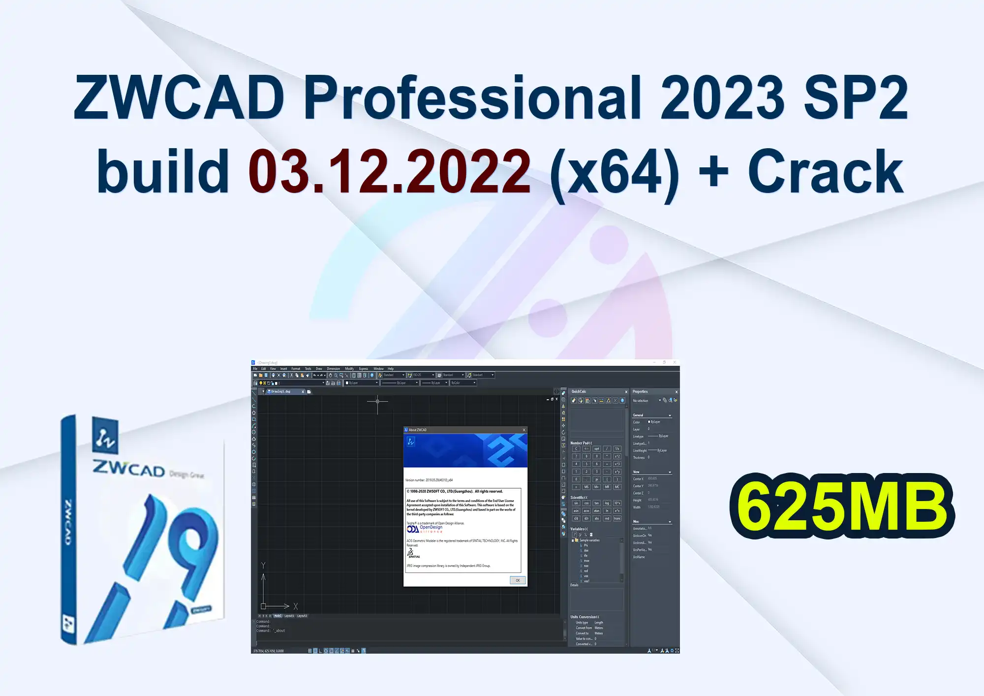 ZWCAD Professional 2023 SP2 build 03.12.2022 (x64) + Crack