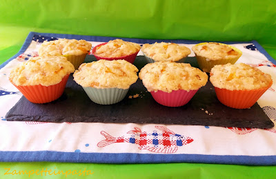 Muffin crumble con pesche