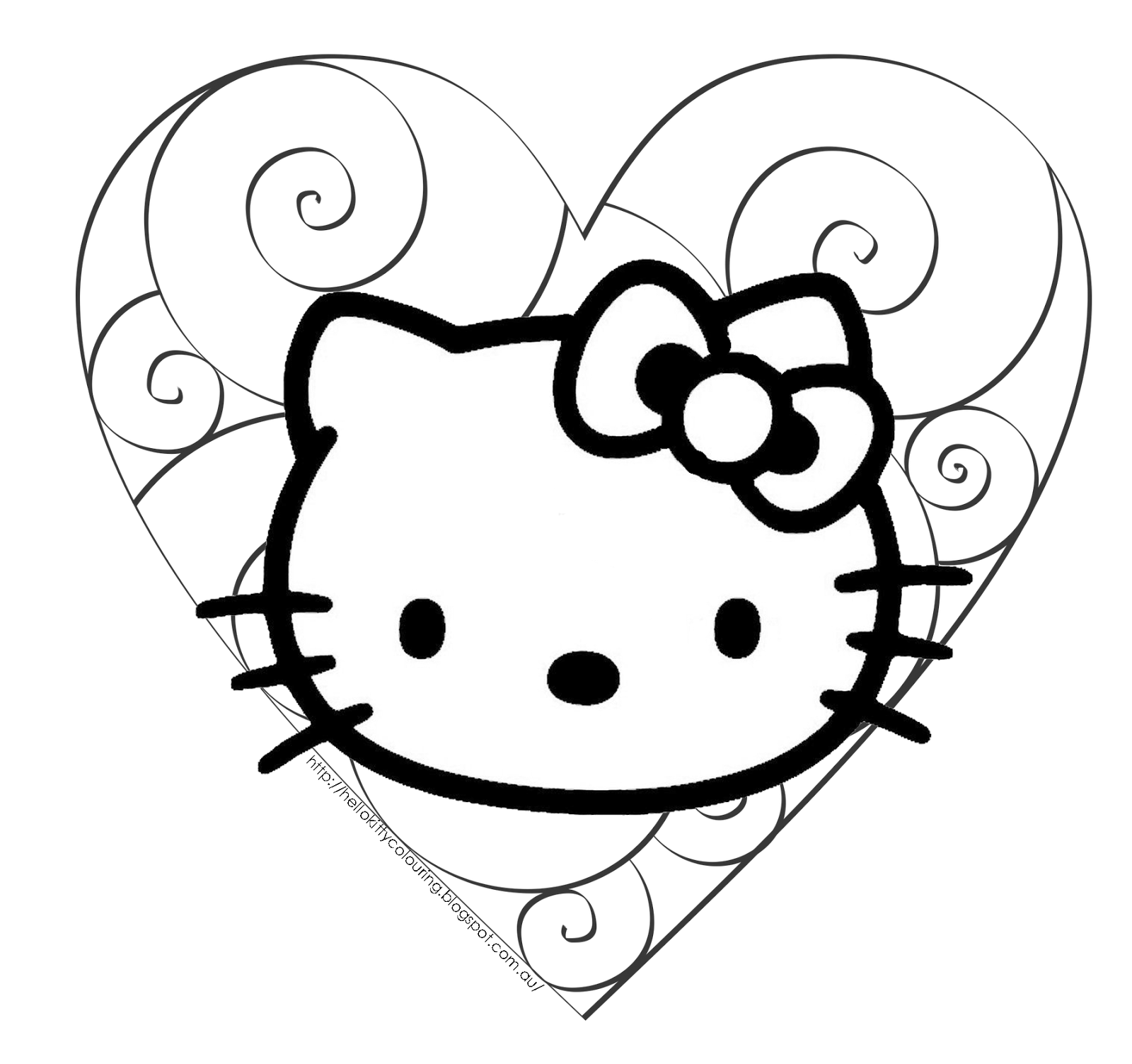 Hello Kitty Valentine coloring page