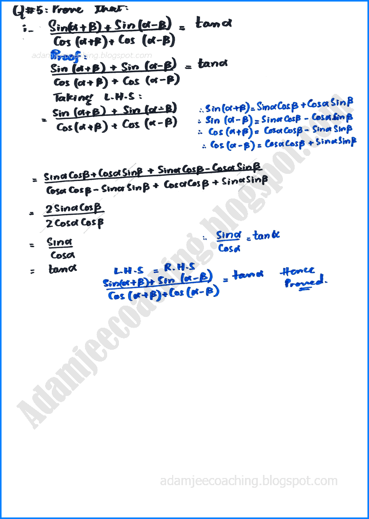 trigonometric-identities-of-sum-and-difference-of-angles-exercise-10-1-mathematics-11th