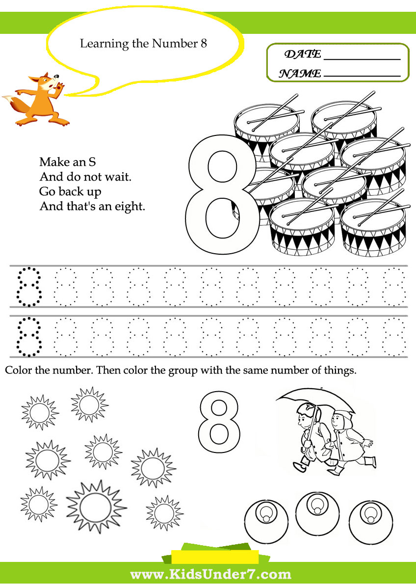 886 New preschool worksheet number 8 666 Printable Preschool Worksheets Number 8 