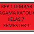RPP 1 Lembar Agama Katolik Kelas 7 Semester 1 Revisi 2020/2021