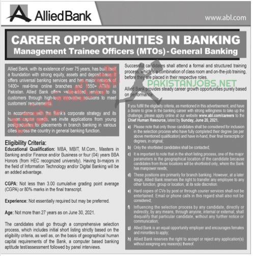 Allied Bank Jobs Latest 2021