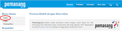 Cara Daftar Menjadi Publisher di Pemasang.com