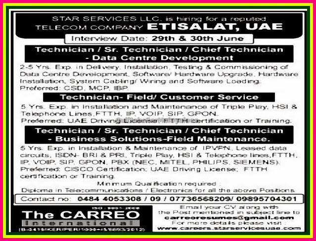 Etisalat UAE Job Recruitment
