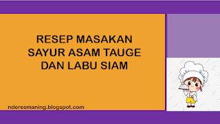 Assalamu'alaikum wr.wb para bunda sholihah, semoga selalu sehat dan bahagia selalu, amin...Nggak terasa sebentar lagi kita menyambut kedatangan bulan suci Ramadlan dan semoga kita semua bisa menyempurnakan ibadah kita di bulan yang penuh barokah ini.  Tugas para bunda sebagai Chef harus lebih ekstra lagi di bulan puasa ya bund. Para bunda harus lebih kreatif dalam menyajikan menu masakan yang pas untuk santapan berbuka dan sahur. Menu masakan untuk waktu berbuka puasa, biasanya lebih pas dengan menu yang seger2 bund. Hindari masakan yang penuh dengan olahan minyak seperti oseng-oseng. Salah satu menu wajib yang hadir salam santapan berbuka puasa adalah sayur bening.   Kali ini, saya akan berbagai resep sayur asem tauge dan labu siam. Pastinya gampang, sederhana dan seger banget. Pasti cocok dah menemani menu lain di hidangan berbuka puasa bunda dan keluarga.  BAHAN SAYUR ASEM DAN LABU SIAM  1 ons tauge kedelai (2 plastik kecil yang sudah ready di tukang sayur ya bund) 1 buah labu siam  1 liter air  BUMBU SAYUR ASEM DAN LABU SIAM  3 cm lengkuas 3 siung bawang merah 2 siung bawang putih 1 sdt garam 2 sdt gula pasir Asam jawa secukupnya 1 buah tomat  CARA MEMBUAT SAYUR ASEM DAN LABU SIAM  Cuci bersih semua sayur dan potong dadu labu siam Cuci bersih semua bumbu kemudian geprek lengkuas dan rajang bawang merah dan bawang putih serta potong tomat menjadi empat bagian Rebus air hingga mendidih. Setelah mendidih masukkan semua sayur Setelah mendidih, masukkan semua bumbu tunggu sampai tekstur sayur matang. Jangan lupa koreksi rasa ya bund Setelah tekstur sayur matang, amtikan kompor dan sayur asem tauge dan labu siam siap dihidangkan. Semoga bermanfaat dan selamat mencoba.