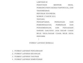 Download Lengkap Format Laporan Keuangan BUMDes Tahun 2021