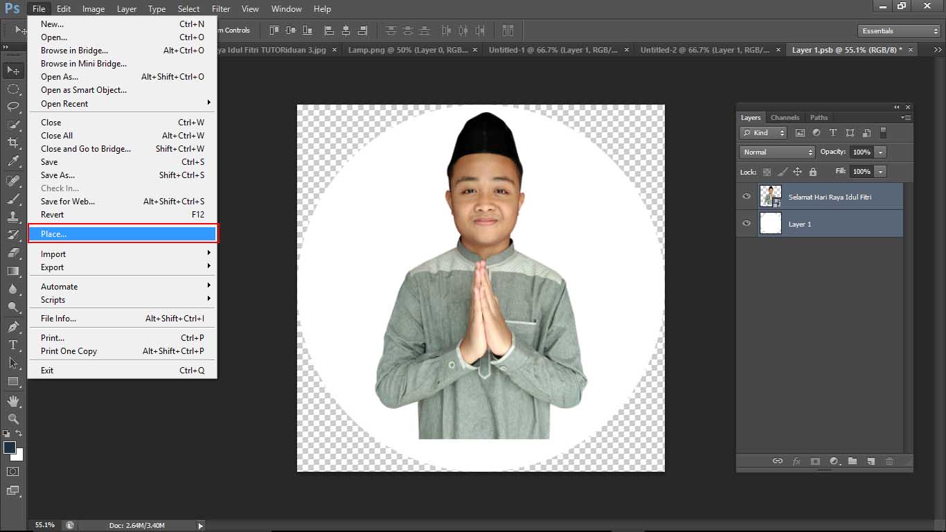  Desain  Template Kartu  Ucapan  Hari Raya Idul  Fitri  dengan 