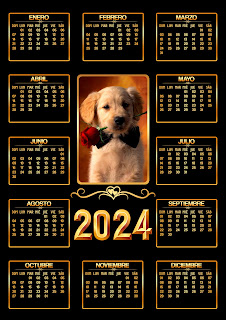 calendario 2024 color negro