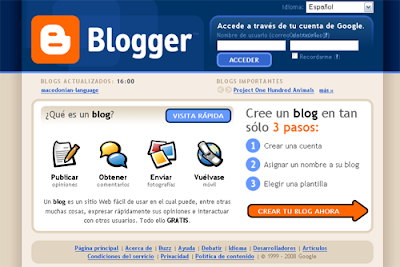 Crea un blog con blogger