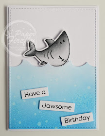 Handmade Funny Shark Birthday Card (using Beach Buds stamps from MFT)