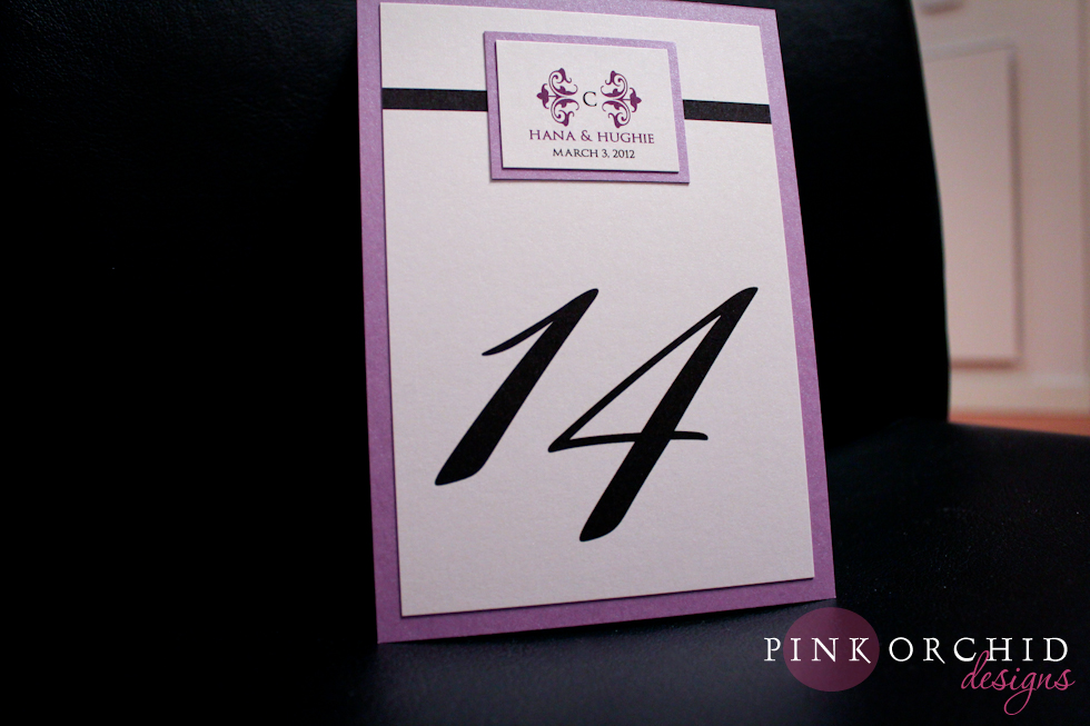 purple wedding menu card