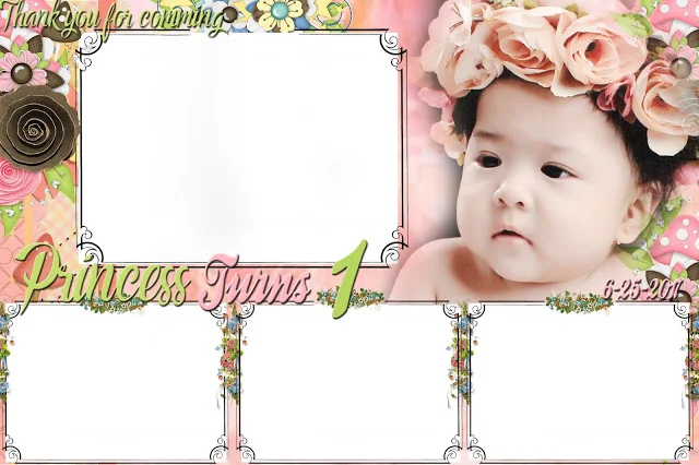 Floral unique first birthday photobooth layout design