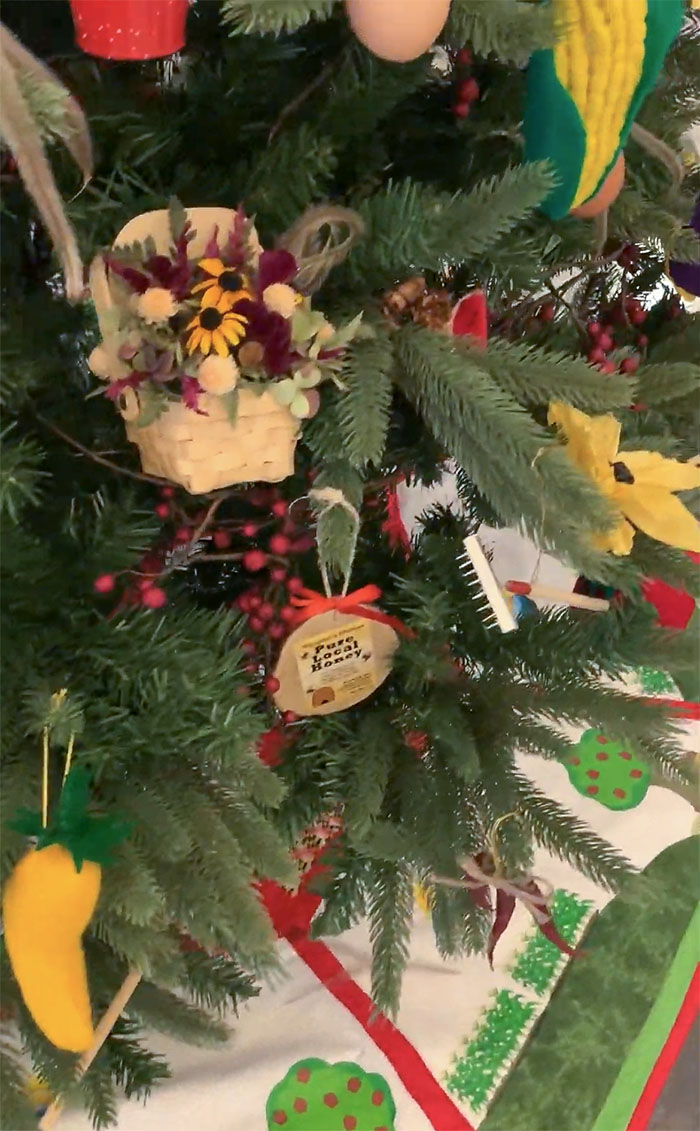 Farmers Markets products on Christmas tree