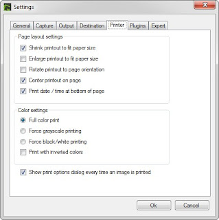 Printer settings Greenshot - dmiftah
