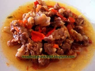  Cara memasak daging sapi yang ditumis dengan bumbu pedas terkenal dengan sebutan oseng ose RESEP OSENG-OSENG MERCON DAGING SAPI