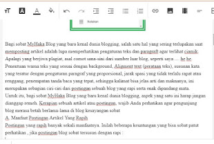 Cara merapihkan teks postingan blog