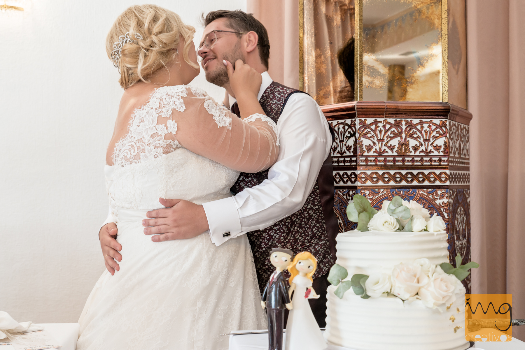 Antes del corte de la tarta de boda