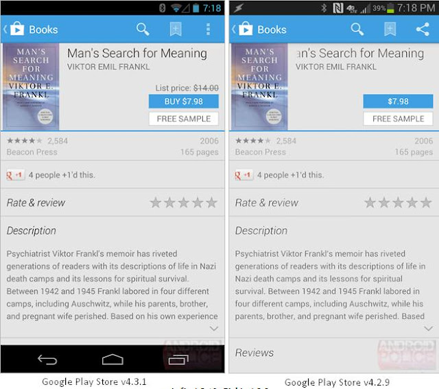 Google Play Store v4.3.1 Changes