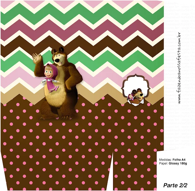 Masha and the Bear Party Free Printable Box.