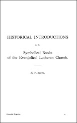 Title page, F. Bente's "Historical Introductions to the Symbolical Books…"