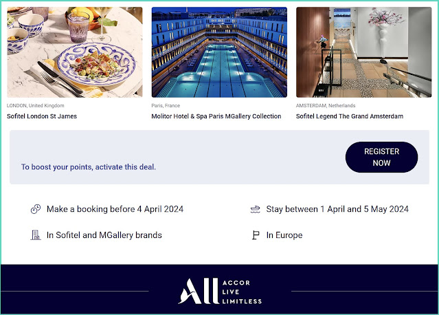 ALL Accor 2x 3x Points Sofitel & MGallery Hotel in Europe