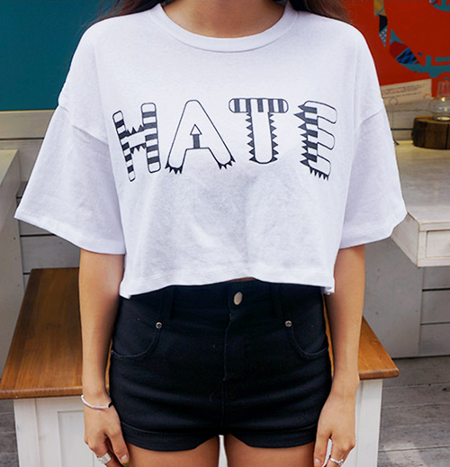 HATE Print Crop Top