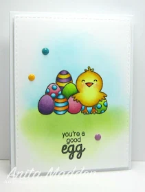 Sunny Studio Stamps: A Good Egg Easter Chick Card by Anita Madden