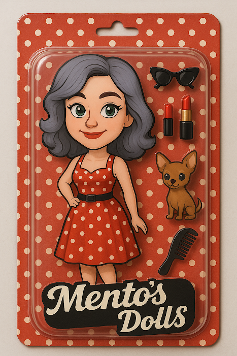 Imagen creada con IA de un pack Mento's dolls