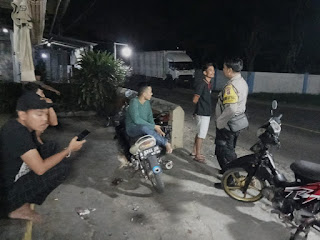 Jaga Harkamtibmas,Personil Polsek Ciwandan Polres Cilegon Gelar KRYD Malam