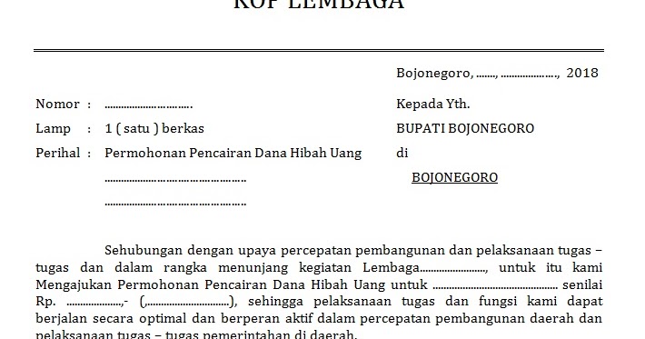 CONTOH PROPOSAL PENCAIRAN DANA HIBAH DARI BUPATI - MTSS 