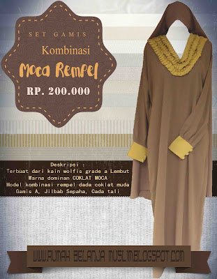 Set Gamis Kombinasi Moca Rempel