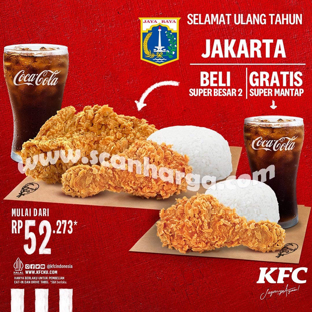 PROMO KFC SPESIAL HUT JAKARTA – BELI 1 GRATIS 1