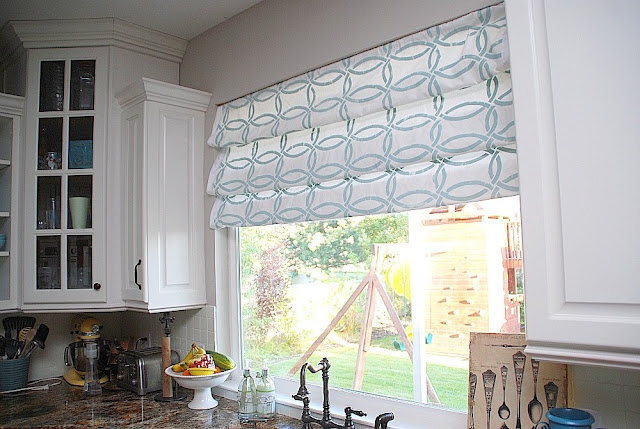 Stenciled Faux Roman Shades {tutorial} -- Kitchen Sneak Peek ...