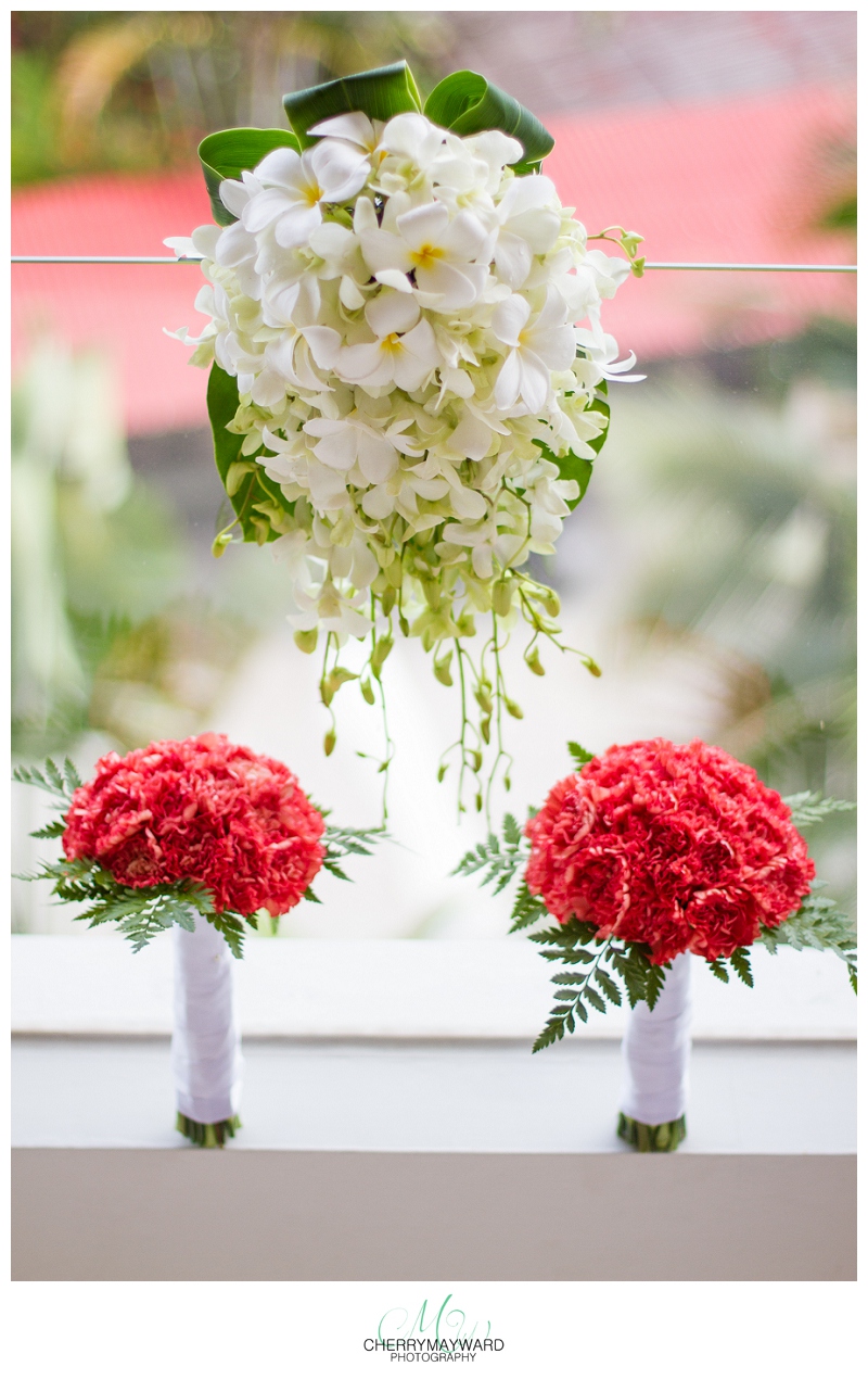 Bride's bouquet and bridesmaids bouquets, Koh Samui, Beach Republic Wedding