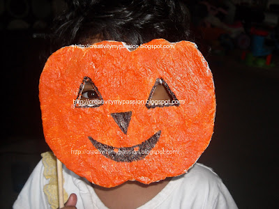 Pumpkin Paper mache mask