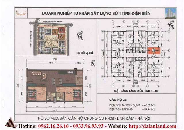 Thiết Kế Căn 26 Chung Cư HH2B Linh Đàm