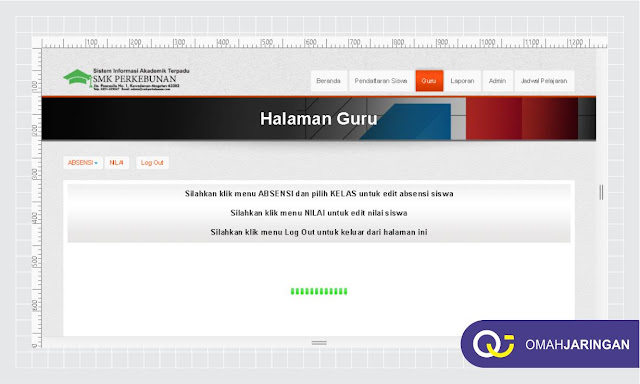 Halaman Dasboard User Guru Halaman Dashboard User Admin Review Sistem Informasi Akademik Sekolah SMA, SMK, Universitas dengan Codeigniter