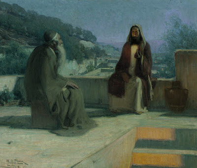 Jesus and Nicodemus on the Rooftop Henry O Tanner - 1899 Pennsylvania Academy of Fine Arts  Wiki Commons Images