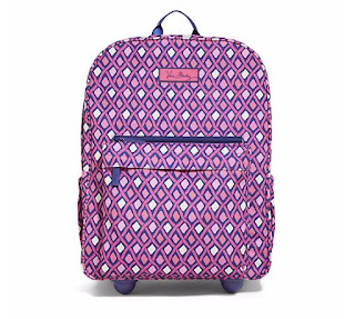 Vera bradley coupon code: Lighten Up Rolling Backpack in Katalina Pink Diamonds