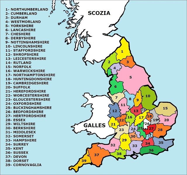 Cartina Inghilterra Con Regioni | Tomveelers