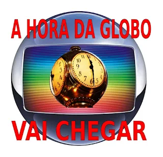 Logo da Globo com relógio no centro: a hora da globo vai chegar