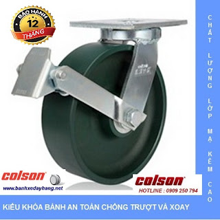 Giá bánh xe đẩy chịu tải trọng cao có khóa Colson Caster Mỹ www.banhxedayhang.net