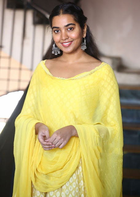 Shivathmika Rajashekar in yellow outfit