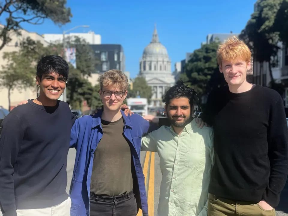 Group photo of co-founders of Cursor: Sualeh Asif, Arvid Lunnemark, Aman Sanger, and Michael Truell. Group photo of co-founders of Cursor: Sualeh Asif, Arvid Lunnemark, Aman Sanger, and Michael Truell.