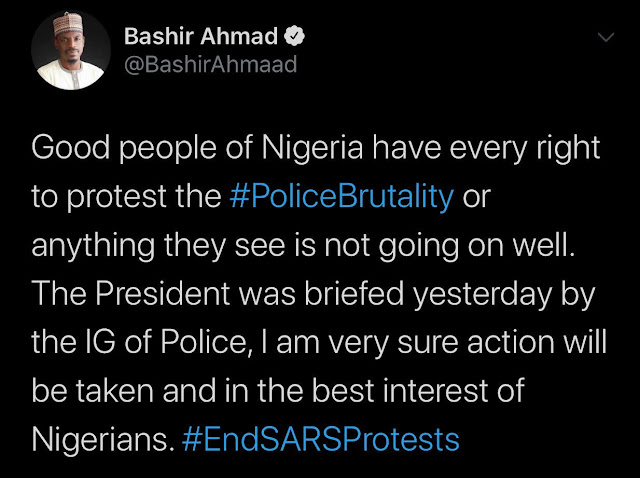 End SARS: “President has been briefed, actions’ll be taken soon”- Buhari’s aide reveals