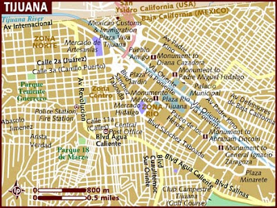 Mapa de Tijuana Político Región