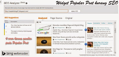 Blogger Blogging, Popular Post kurang SEO