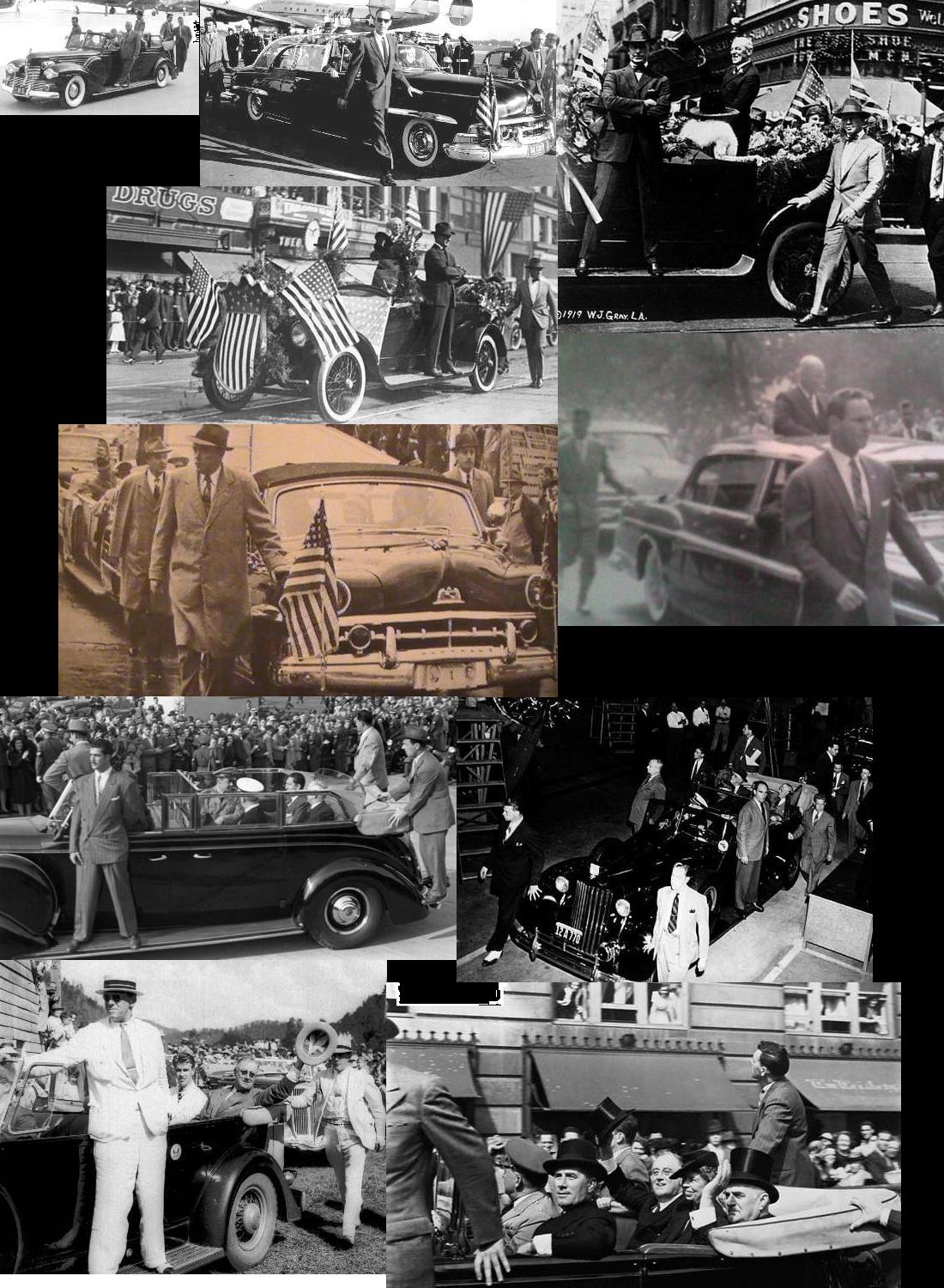 Agents on/ near limo, Wilson-Ike era: even MORE obtrusive than during JFK era! They didn\