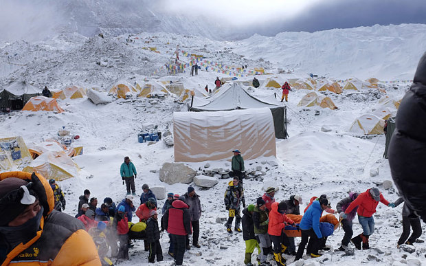 Mount Everest Base Camp after Earthquake